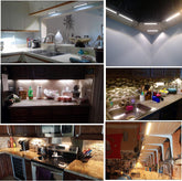 12V Linkable LED Under Cabinet Light Bar with Dimmer & Adapter(2700K/6000K, 8 Lights)